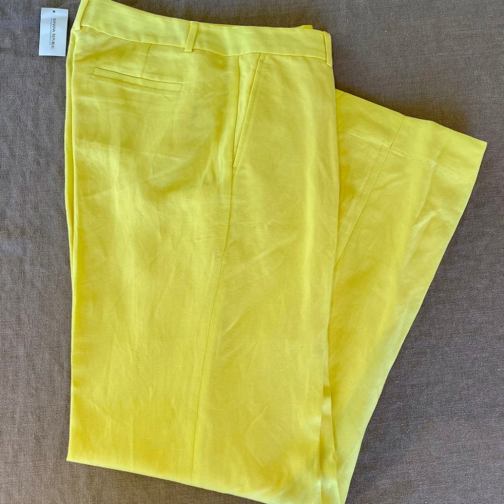 NWT Sunny Yellow Banana Republic Yellow Linen Pant